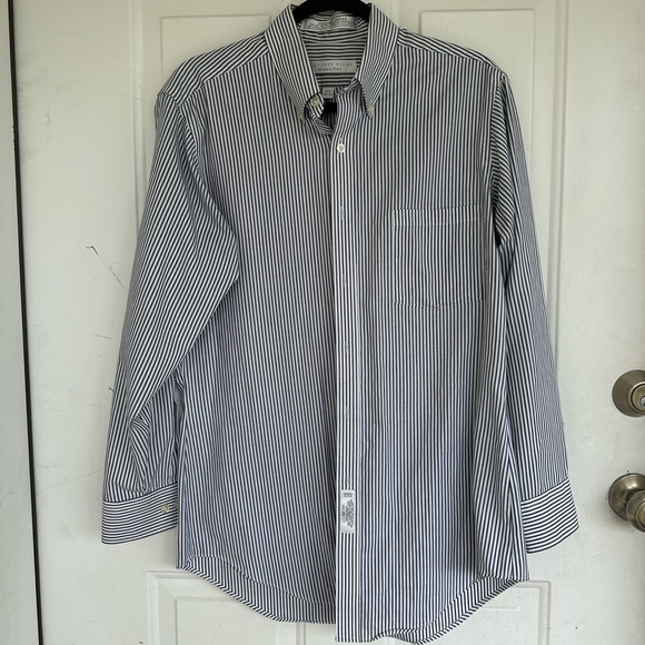 Chemise Homme Geoffrey Beene Taille 15 - Manches Courtes, Couleur Prune, Polyester - Occasion Très Bon état